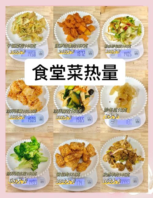 请问一份宫保鸡丁、炒饭、包子等中式快餐食物的热量分别是多少？