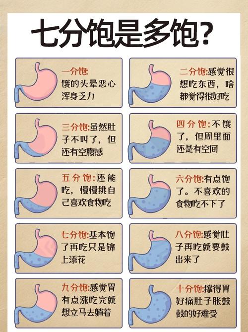 如何准确描述自己吃到了七分饱时的具体感觉？