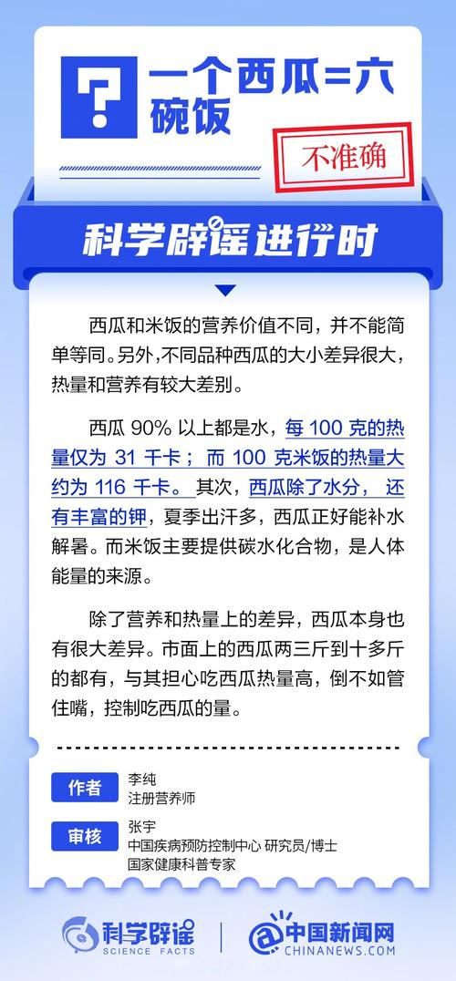 1个西瓜真的等于6碗饭吗？这比例靠谱吗？