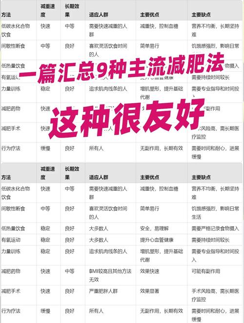 有哪些减肥方法的优缺点需要全面对比分析？