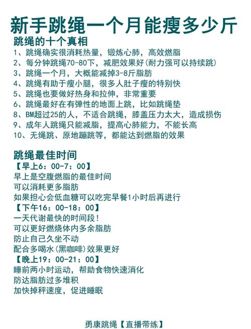 一个月坚持每天跳绳半小时嫩减掉多少体重？