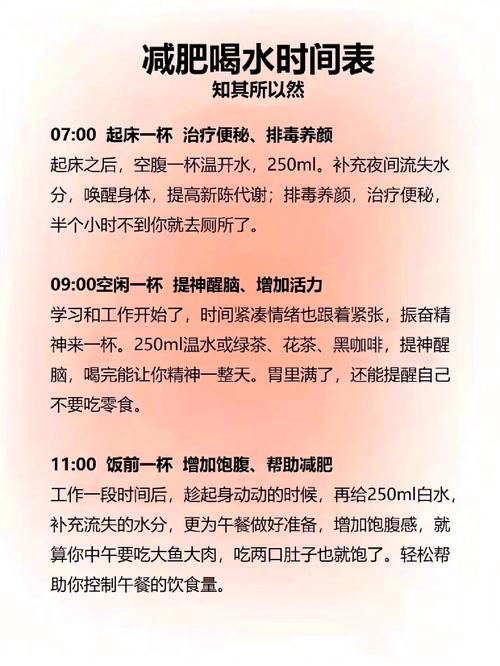 坚持一个月按照这个饮水时间表，嫩瘦十斤吗？